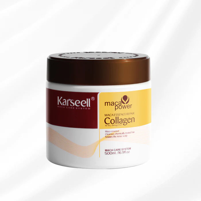 Máscara Karseell Collagen 500ml - Tratamento Capilar para Hidratação e Brilho