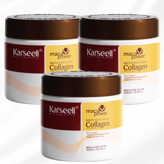Máscara Karseell Collagen 500ml - Tratamento Capilar para Hidratação e Brilho