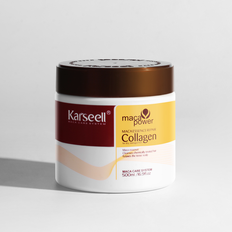 Máscara Karseell Collagen 500ml - Tratamento Capilar para Hidratação e Brilho