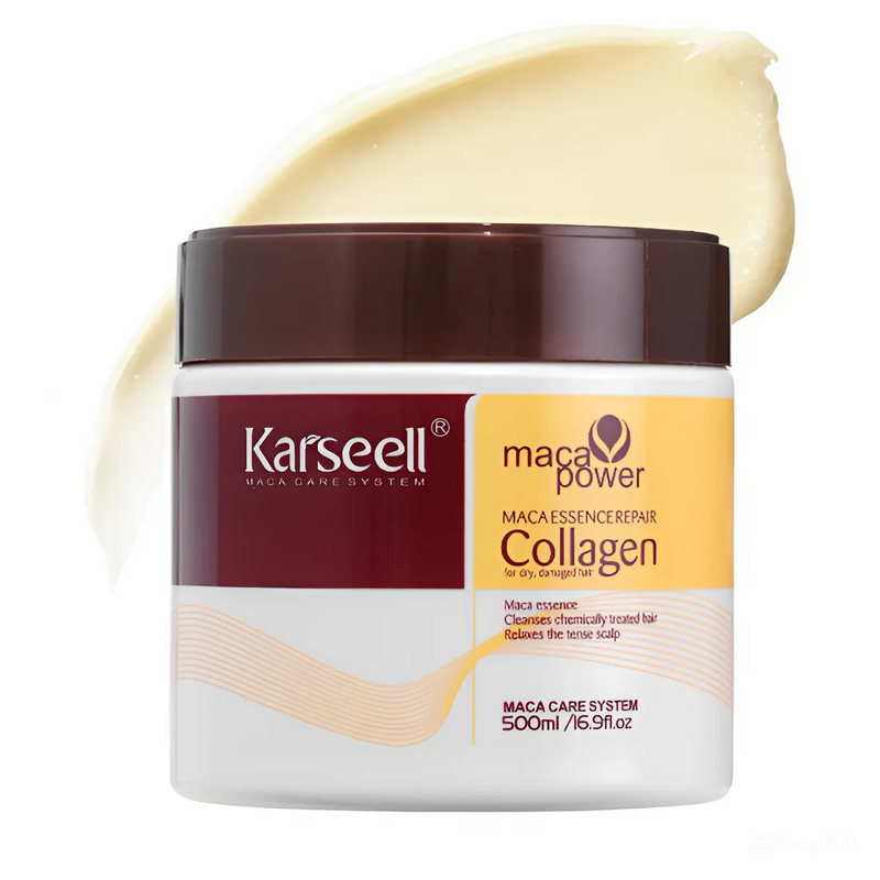 Máscara Karseell Collagen 500ml - Tratamento Capilar para Hidratação e Brilho